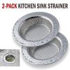 2PCS Kitchen Sink Strainer - Stainless Steel, Large Wide Rim 4.5 Diameter