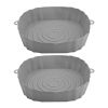 2 PCS Air Fryer Silicone Liners Reusable Air Fryer Silicone Pot Baking Tray Mat