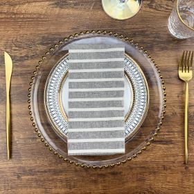 Wide Striped Polyester Cotton Napkin Japanese Style Student Placemat Heat Proof Mat (Option: Brown-30 Ã— 40cm)